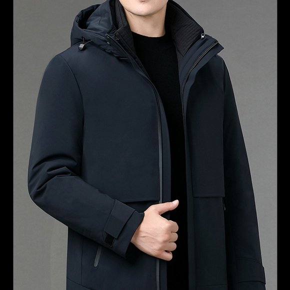 Luxury Light - Men's Casual Warm White Goose Down Jacket - Picture 8 of 14